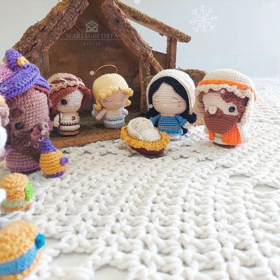 presepio sagrada familia amigurumi